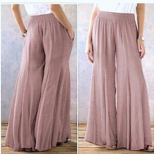 Sundance Beach Dreamer Gauze Wide Leg Palazzo Flare Pants